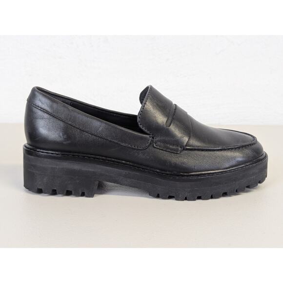 Everlane Lug Loafer Womens 5.5 Black Leather Chunky Classic Preppy Academia NWOT - Picture 1 of 8